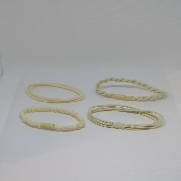 NWOT Set of 4 Cream Adjustable Braided String Bracelets Jewelry Accessories #12 - Picture 9 of 10